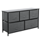 Fabric Dresser For Bedroom With Drawers Dark Grey Wide Chest Of Drawers Storage Unit With Metal Fra 8