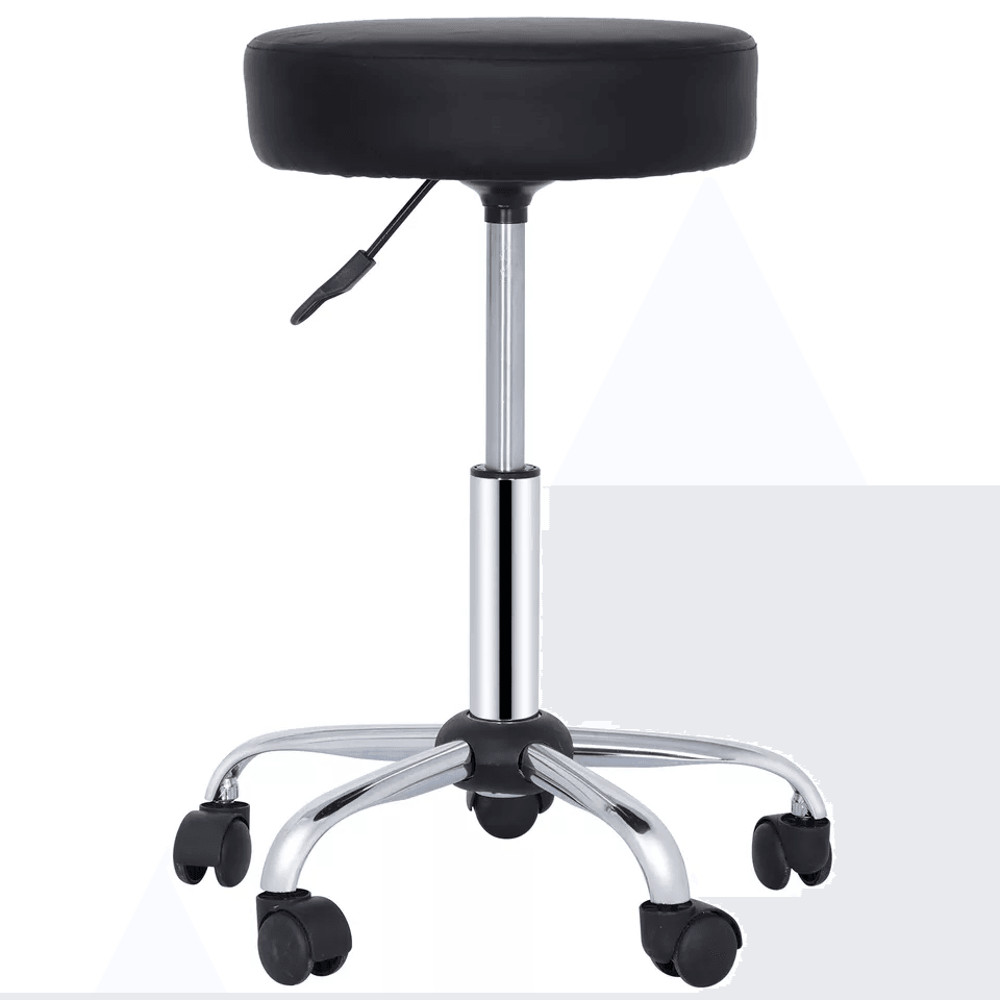 Hydraulic Rolling Stool Swivel Salon Chair Adjustable Height Black Office  Tattoo Stool With Wheels 0