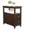 Narrow End Table With 2 Drawers Open Shelf Slim Sofa Side Table For Living Room Bedroom Or Entrywa 0