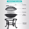 HeavyDuty Outdoor Wood Burning Fire Pit With Mesh Cover Ideal For Backyard BBQ Patio Heating Garden 7
