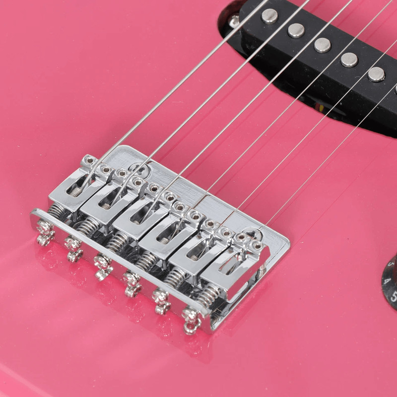 Pink Kids Electric Guitar Set With Amp Gig Bag Strap Picks Beginners Starter Kit For Young Musicia 9