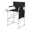 Tall Directors Chair Black Aluminum Folding Chair With Footrest Cup Holder Portable For Outdoor 3