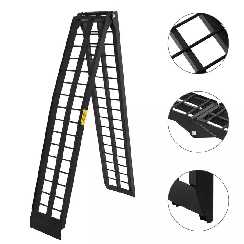 Pair Of 10ft Folding Aluminum Arch ATV Ramps  Lightweight Portable 1200 Lbs Capacity 5