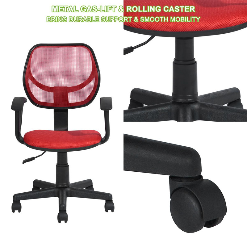 Adjustable Ergonomic Mesh Swivel Computer Office Desk Task Chair Mid Back Rolling Seat With Lumbar  3
