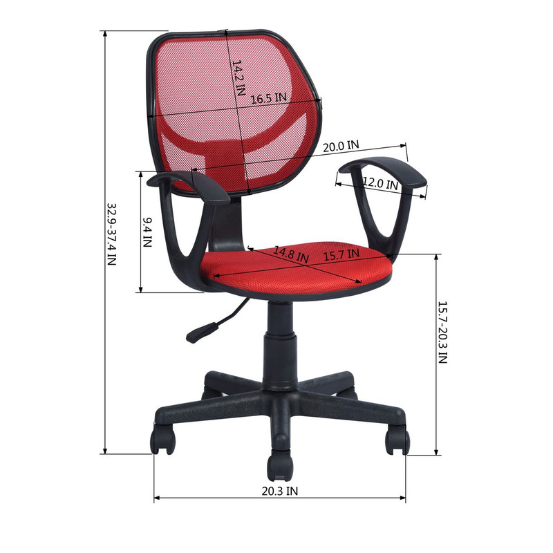 Adjustable Ergonomic Mesh Swivel Computer Office Desk Task Chair Mid Back Rolling Seat With Lumbar  5