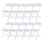White Plastic Folding Chairs Stackable Portable Seating For Weddings Parties Camping Dining Home U 1