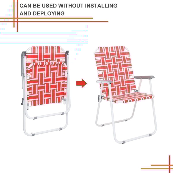 Folding Web Chair Lightweight Beach Lawn Patio Chairs With Webbed Strap Design Portable Outdoor Se 5