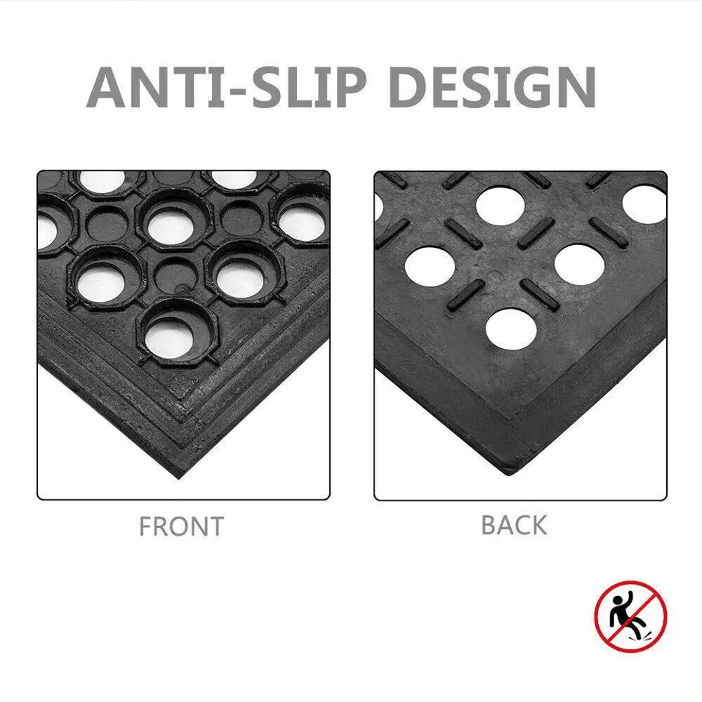 36 X 60 HeavyDuty Black Commercial AntiFatigue Floor Mat  NonSlip Rubber Drainage Mat For IndoorOut 1
