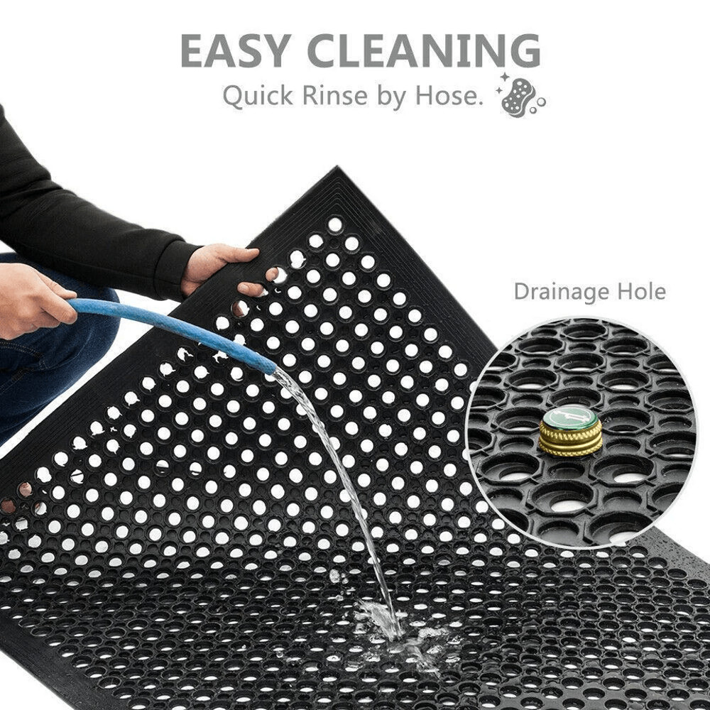 36 X 60 HeavyDuty Black Commercial AntiFatigue Floor Mat  NonSlip Rubber Drainage Mat For IndoorOut 2