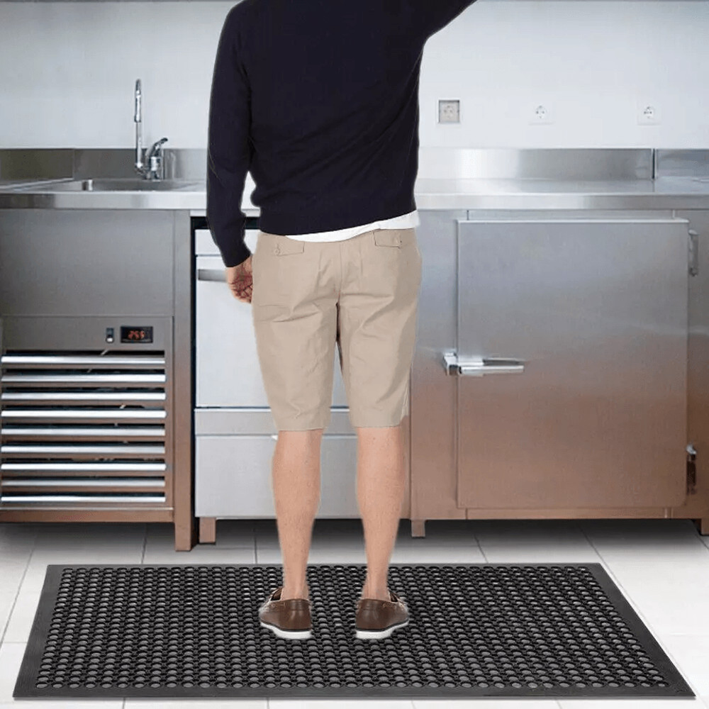 36 X 60 HeavyDuty Black Commercial AntiFatigue Floor Mat  NonSlip Rubber Drainage Mat For IndoorOut 3