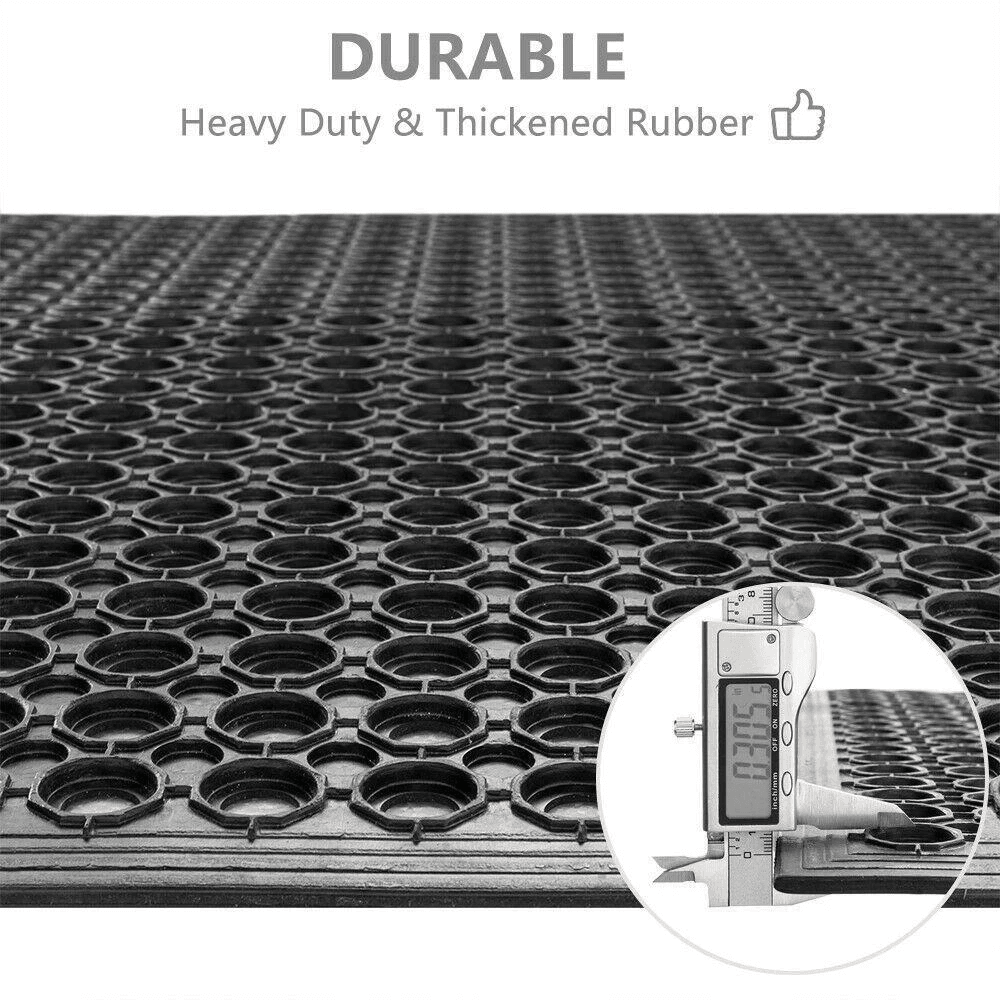 36 X 60 HeavyDuty Black Commercial AntiFatigue Floor Mat  NonSlip Rubber Drainage Mat For IndoorOut 0