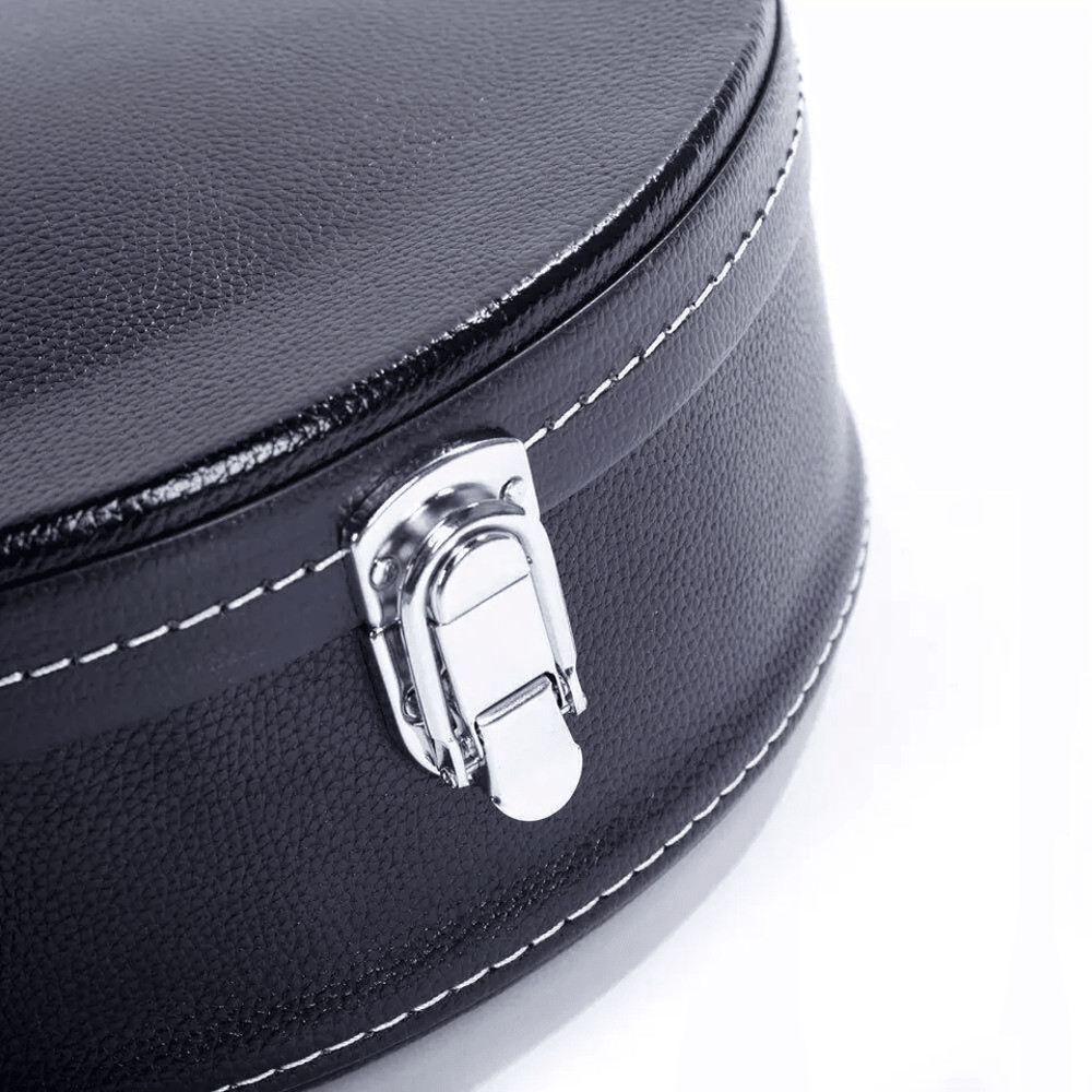 Glarry FStyle Mandolin Case Microgroove Pattern HighClass Leather Black Hardshell Protection 2