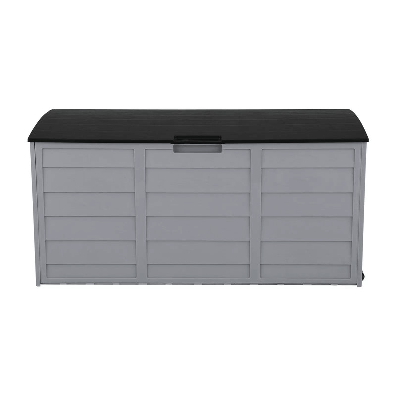 Garden Storage Box With Wheels Black Outdoor Tool Chest Cushion Organizer 1