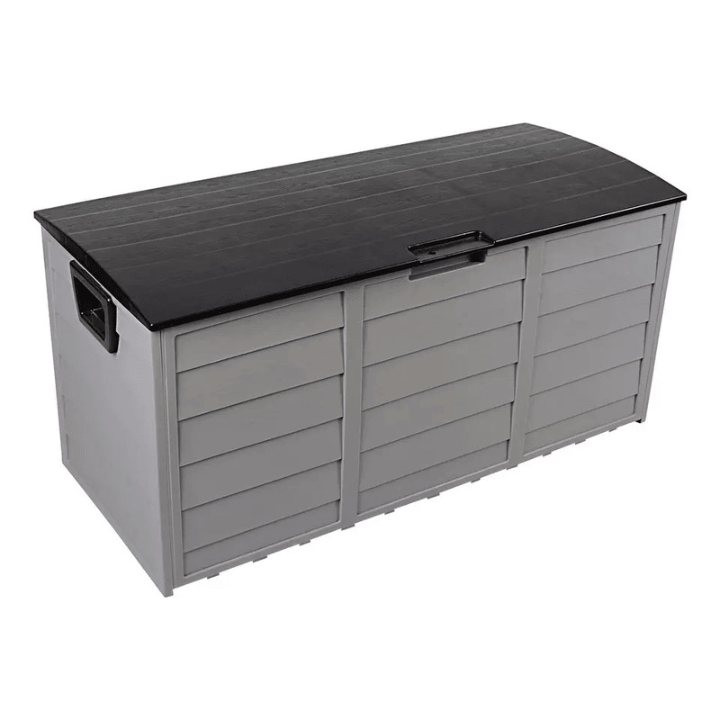Garden Storage Box With Wheels Black Outdoor Tool Chest Cushion Organizer 2