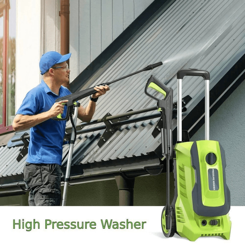 Electric High Pressure Washer Max QuickConnect Nozzles Telescopic Handle Foam Cannon Heavy Duty Pow 2