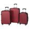 Wine Red 3Piece Luggage Set ABS Hard Shell Trolley Suitcases With TSA Lock Spinner Wheels CarryOn 3