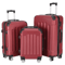 Wine Red 3Piece Luggage Set ABS Hard Shell Trolley Suitcases With TSA Lock Spinner Wheels CarryOn 6