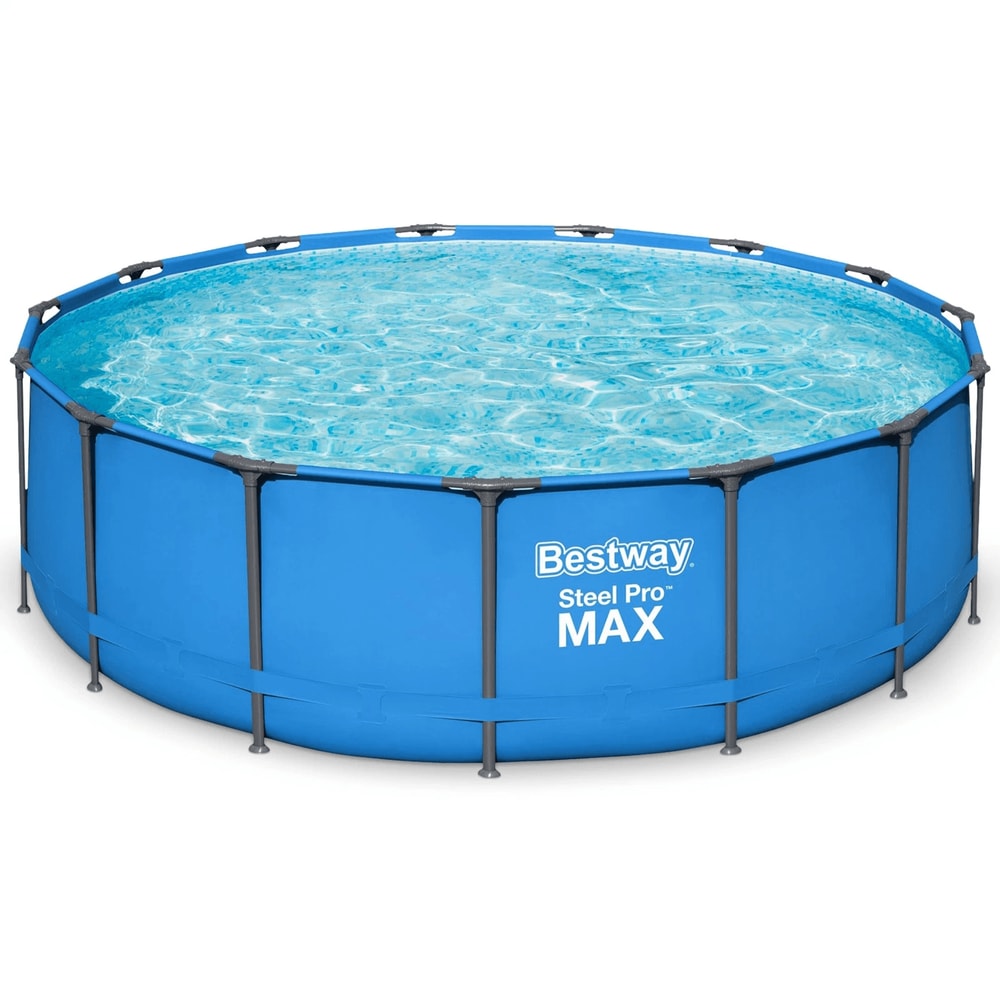 Bestway Steel Pro MAX Round Above Ground Pool Complete Backyard Swimming Pool Kit With Pump Ladder 0