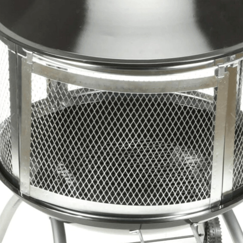 Four Seasons Courtyard Portable Fire Pit With Sliding Door Design Outdoor BBQ Grill With Screen Han 4