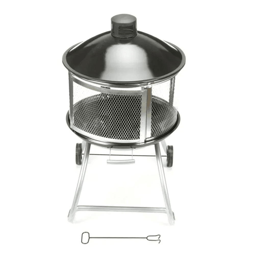 Four Seasons Courtyard Portable Fire Pit With Sliding Door Design Outdoor BBQ Grill With Screen Han 6