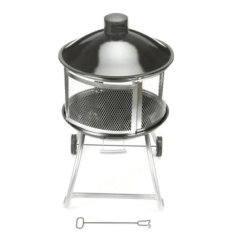 Four Seasons Courtyard Portable Fire Pit With Sliding Door Design Outdoor BBQ Grill With Screen Han 6