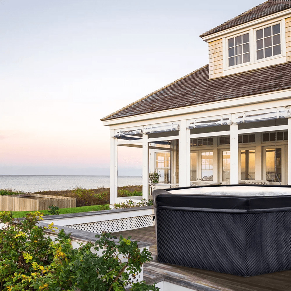 JLeisure Aegean 1200L 65 6Person Rigid Foam Wall Hot Tub Spa  Black  Efficient Outdoor Bubble Spa 6