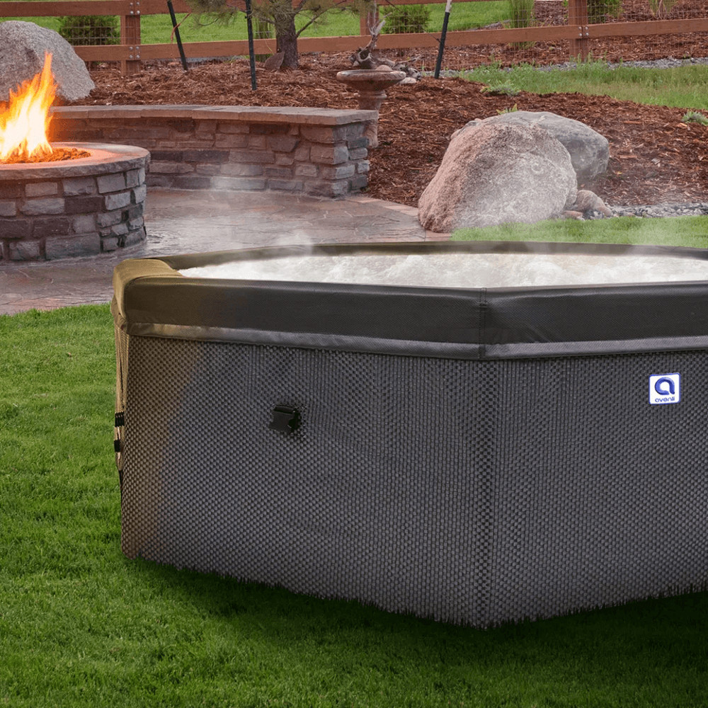 JLeisure Aegean 1200L 65 6Person Rigid Foam Wall Hot Tub Spa  Black  Efficient Outdoor Bubble Spa 7