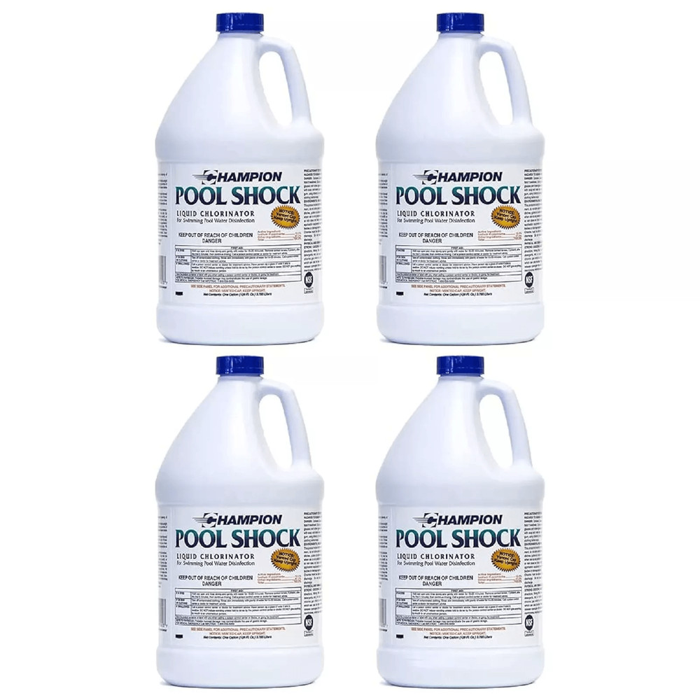 Champion Pool Shock Liquid Chlorinator Sodium Hypochlorite Fast Acting Pool Water Disinfection 0