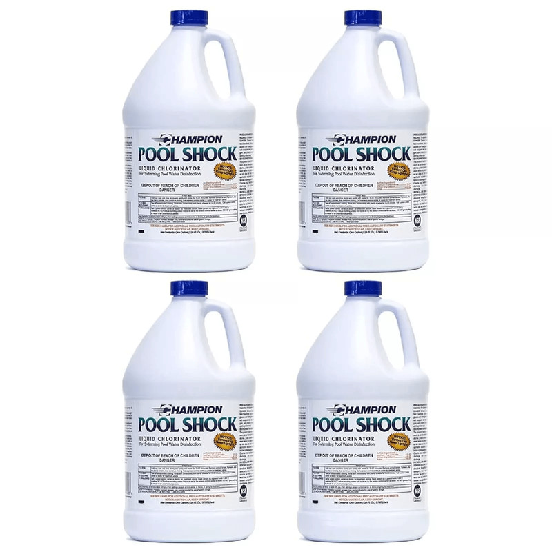 Champion Pool Shock Liquid Chlorinator Sodium Hypochlorite Fast Acting Pool Water Disinfection 0