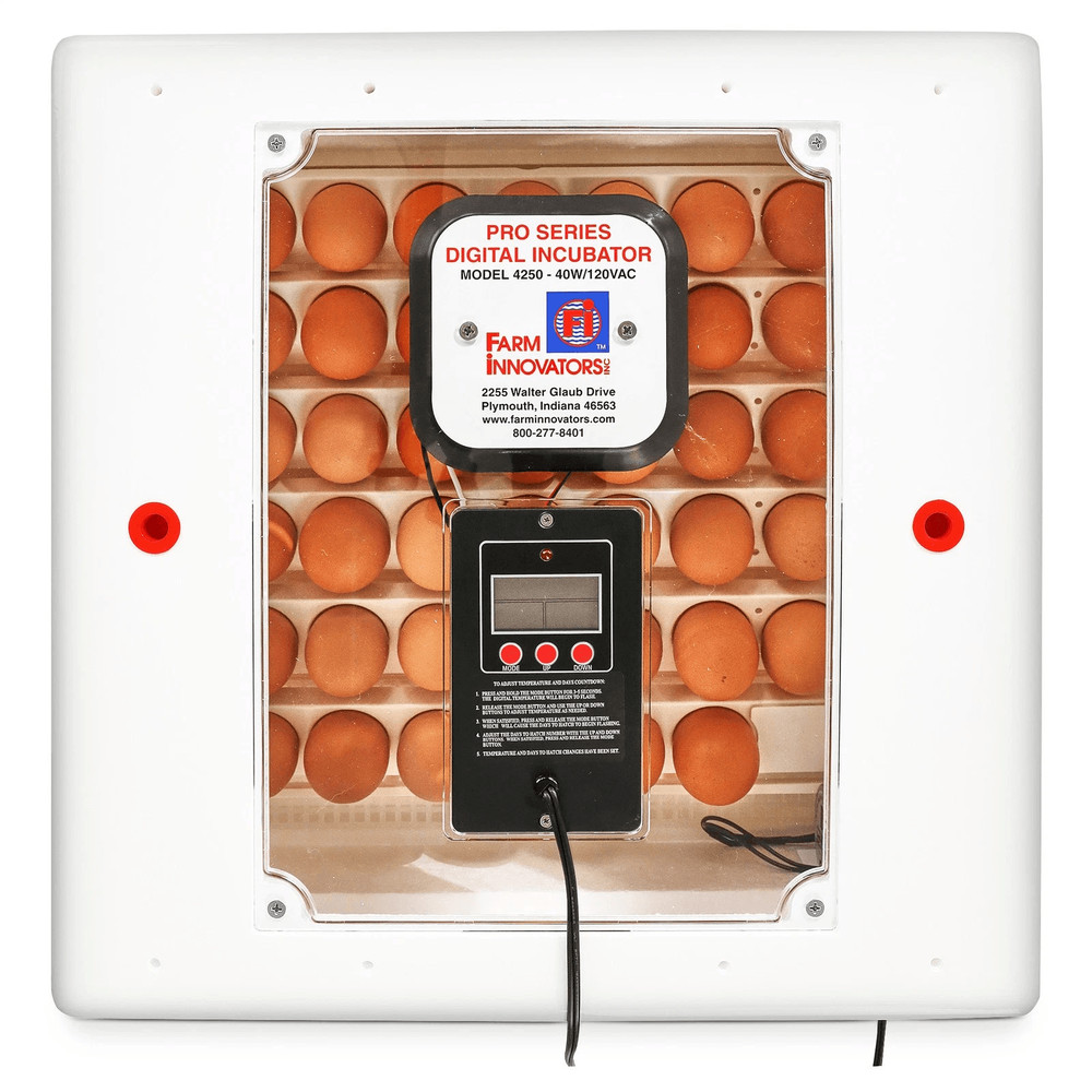 White Digital Air Incubator By Farm Innovators Automatic Egg Turner Egg Hatch LED Display  Candler  0