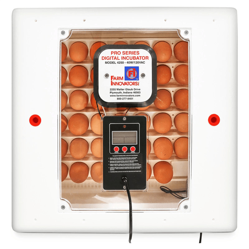 White Digital Air Incubator By Farm Innovators Automatic Egg Turner Egg Hatch LED Display  Candler  0