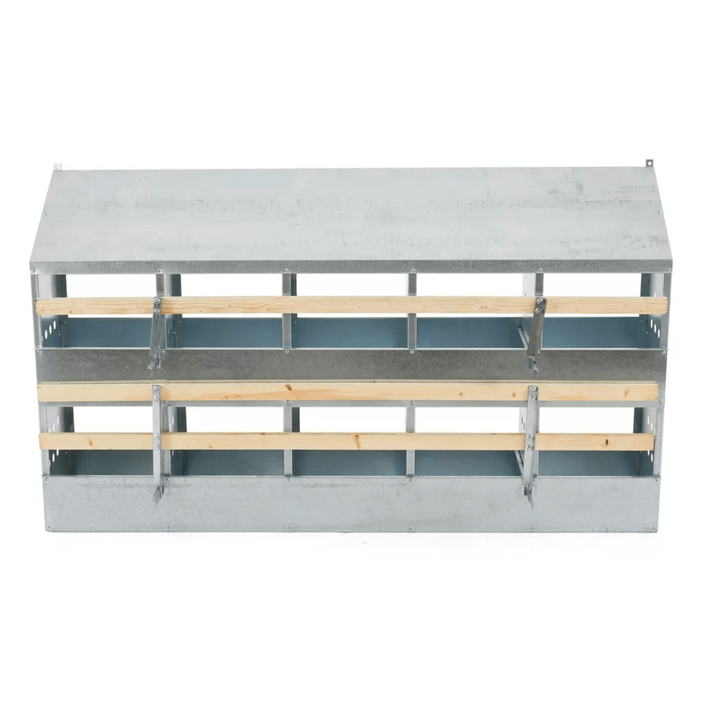 Brower Galvanized Steel 10Hole Poultry Nest Fits 5060 Hens Durable Chicken Brooding Box For Coop O 4