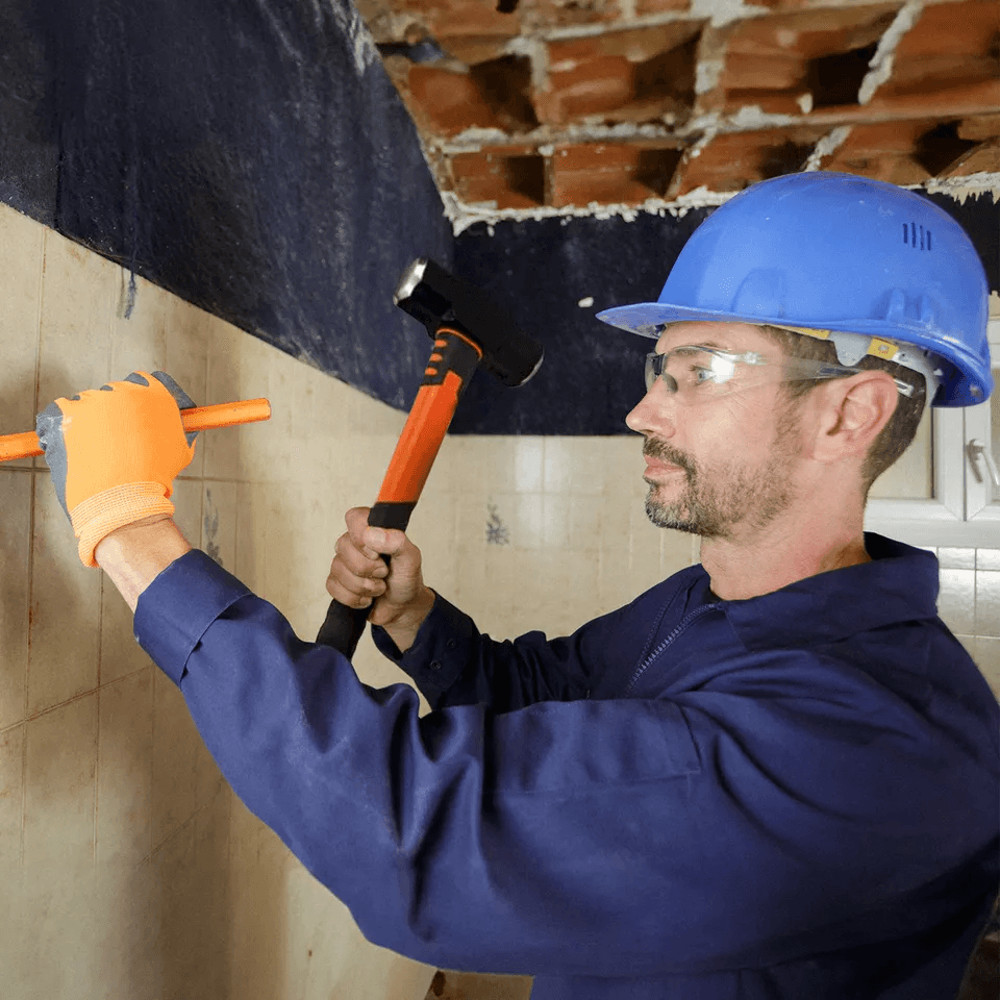 GROZ 4 Lb Hard Face Sledge Hammer 16 Fiberglass Handle HeavyDuty Demolition Tool 2