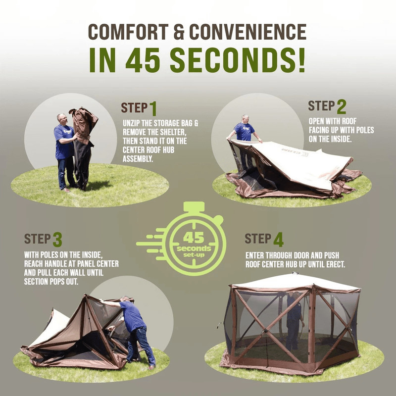 CLAM QuickSet Pavilion Foot Portable Outdoor Canopy Shelter PopUp Tent For Camping Picnics Events 5