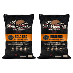 bear mountain bbq hardwood bold craft blends smoker pellets all-natural oak, mesquite & hickory for pellet grill smokers