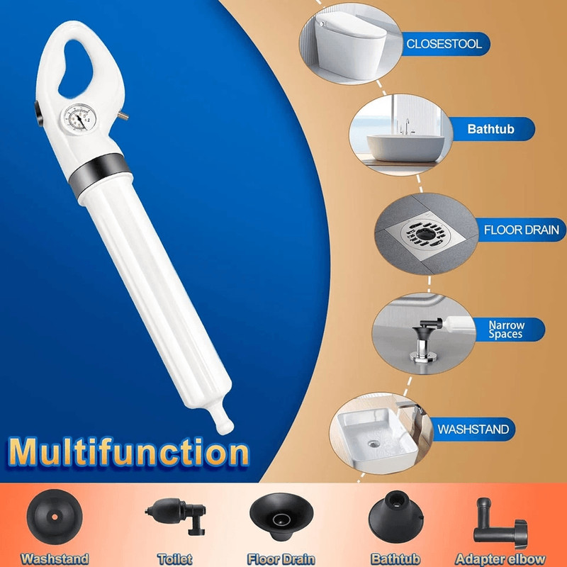 HeavyDuty FEIYABDF High Pressure Air Toilet Plunger For Bathroom Manual Drain Unclogger With MultiH 1