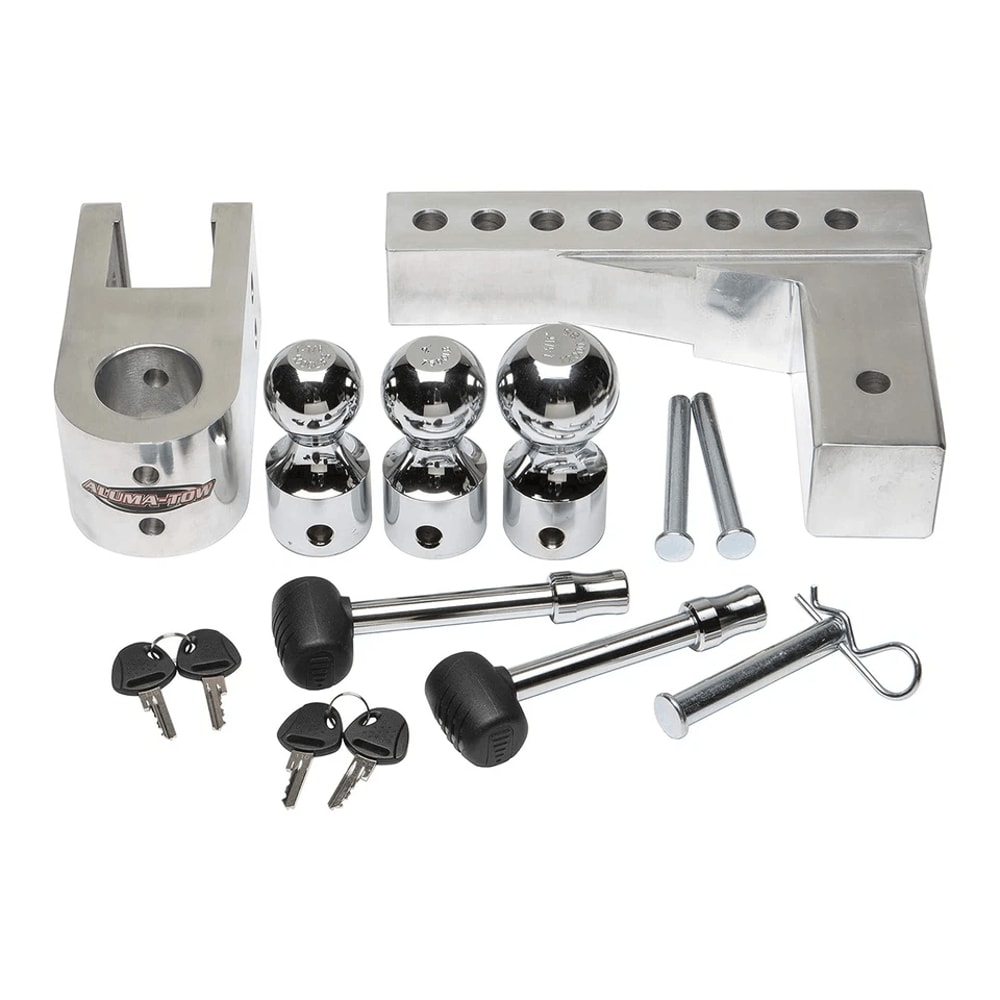 HD Drop Uriah Products Adjustable Aluminum Hitch Mount Interchangeable Balls High Capacity Fits Rec 5