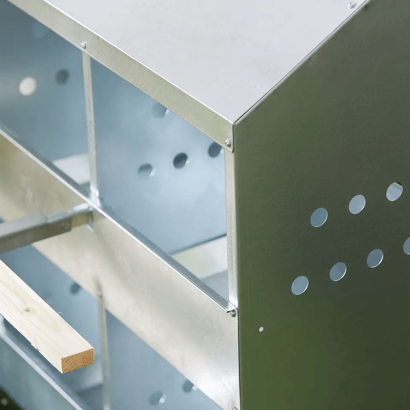 Brower Galvanized Steel 10 Hole Poultry Nest Box Fits Chickens Durable Brooding Solution 4