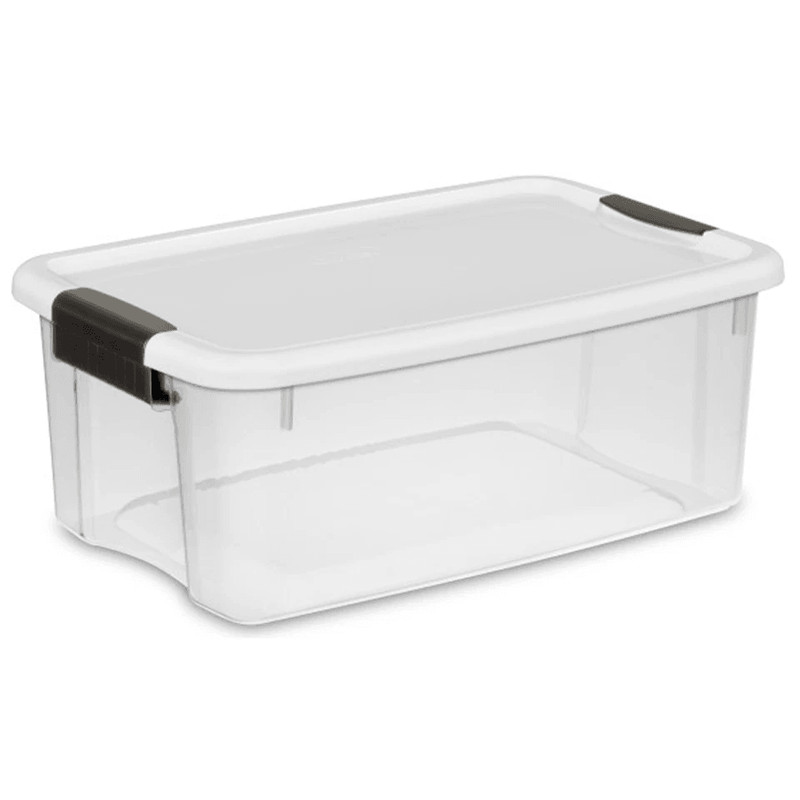 Sterilite Clear Plastic Stackable Storage Bin W White Latch Lid Durable Totes For Home Garage Attic 9