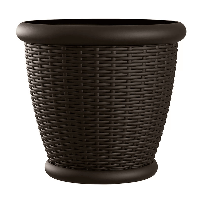 Suncast Willow Resin Wicker Patio Planter Pot Java Indoor Outdoor Decorative Garden Flower Pot 0