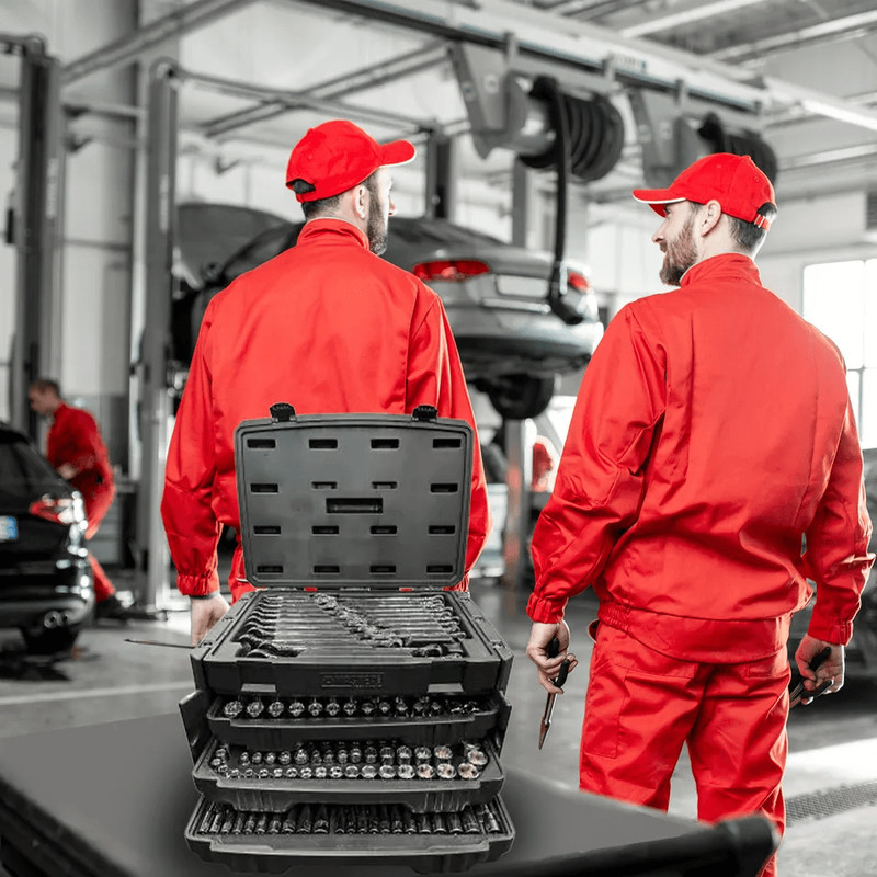 Master Mechanic SAE Metric Socket And Tool Set With Case Complete Mechanics Kit With Ratchets Wren 1