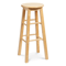 PJ Wood Classic Round Seat 29 Tall Kitchen Counter Stools Natural Wood Backless Bar Chairs Set Of 6 6