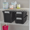 Industrial Storage Totes With Latch Clip Lids Black Stackable HeavyDuty Plastic Bins For Garage Hom 2