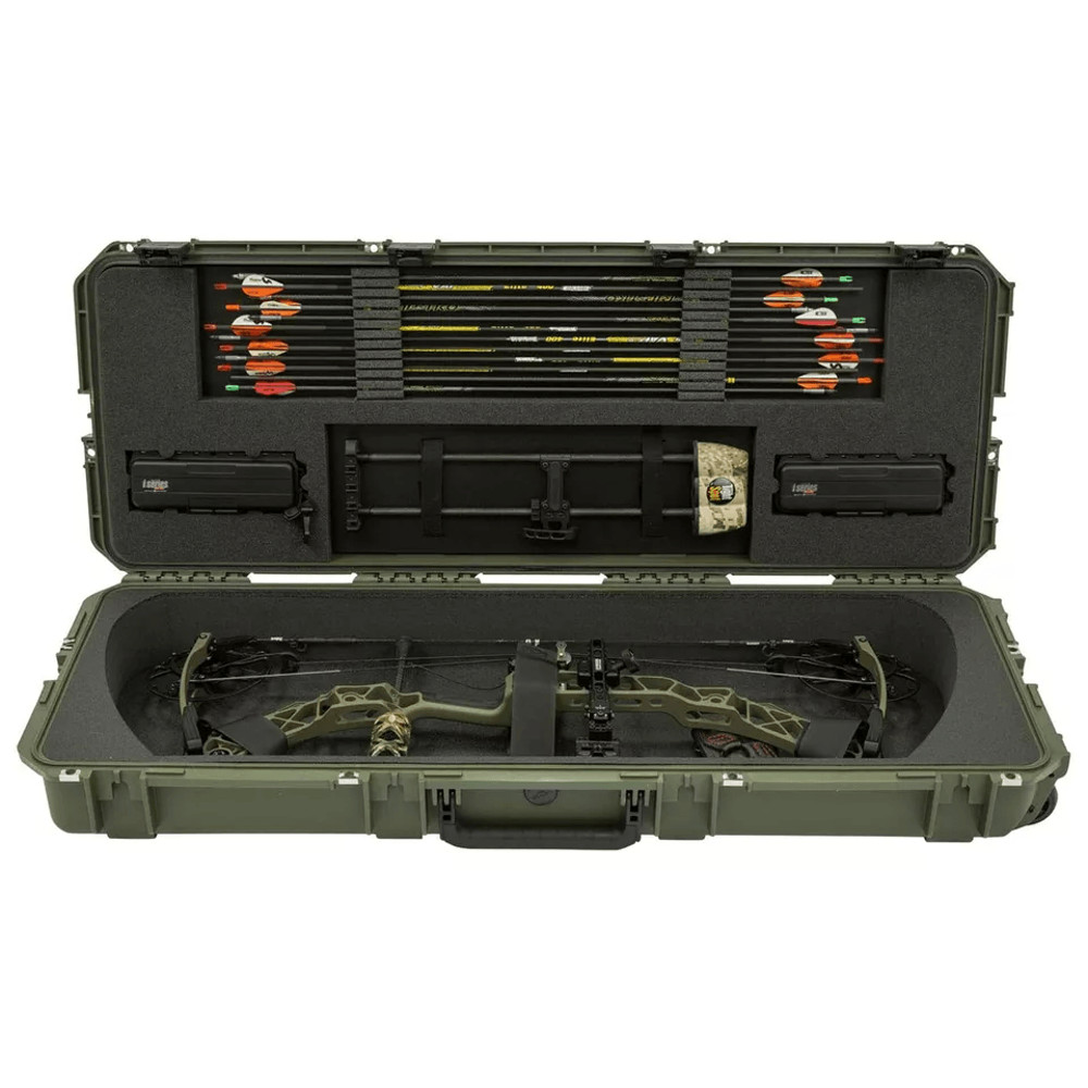 SKB Cases ISeries Hard Exterior Parallel Limb Bow Case Green Archery Case With Wheels TSAReady Latc 6