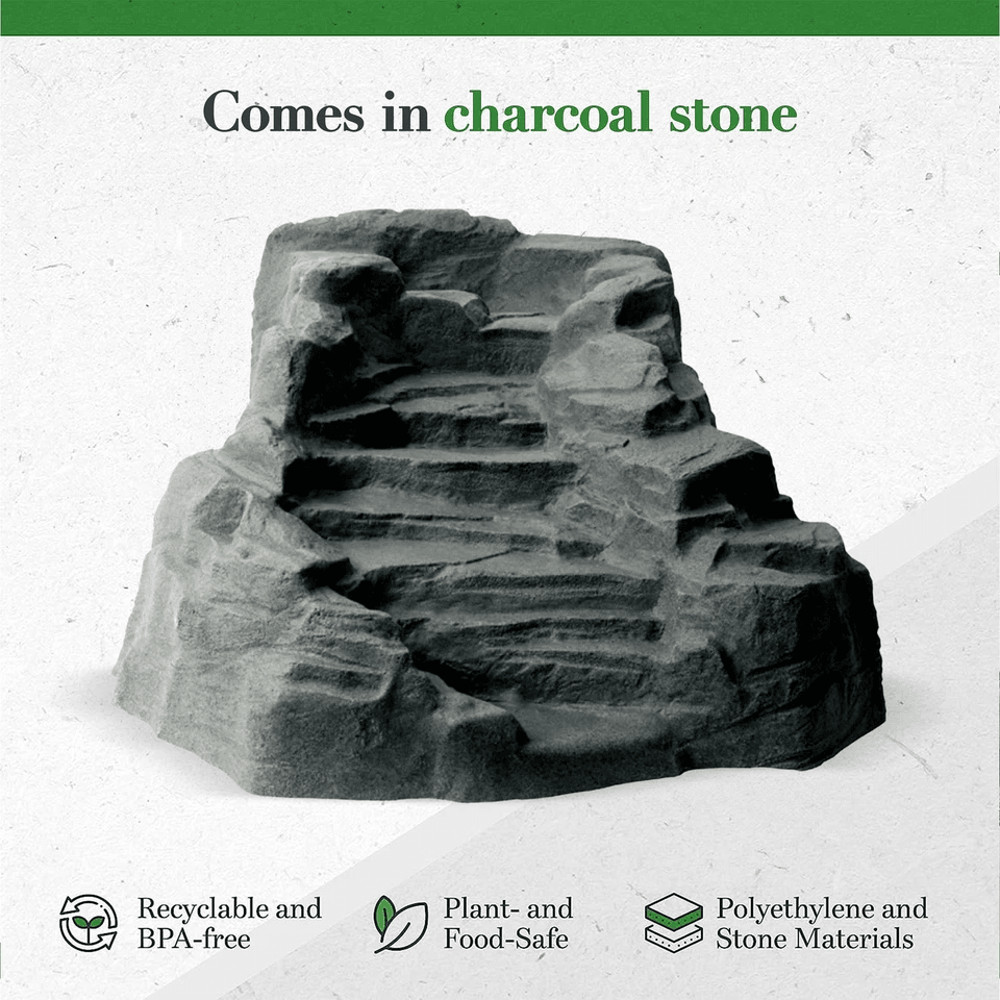 Algreen Tranquility Garden Pond Waterfall Feature Durable Outdoor Preformed Water Rock Fountain For 4