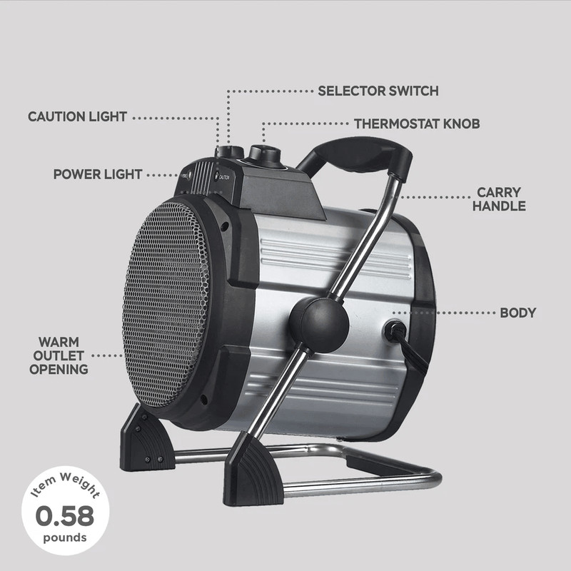 Geneva Portable Ceramic Heater With Adjustable Thermostat 3 Settings Electric Space Heater For Indo 1