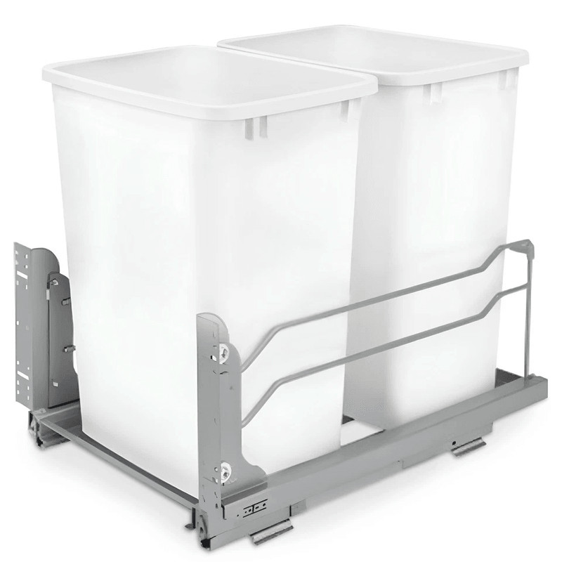 HeavyDuty RevAShelf Double Pullout Trash Cans With SoftClose Dual Quart Waste Containers For Cabine 4
