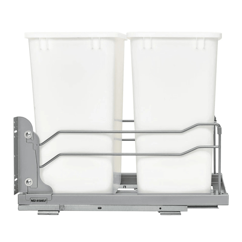 HeavyDuty RevAShelf Double Pullout Trash Cans With SoftClose Dual Quart Waste Containers For Cabine 0