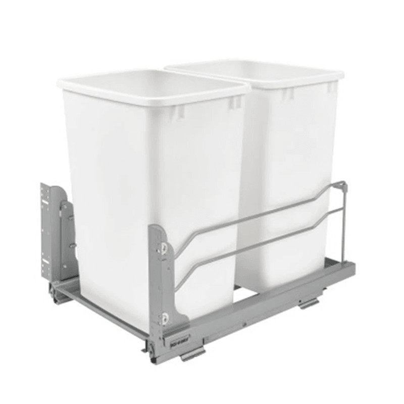 HeavyDuty RevAShelf Double Pullout Trash Cans With SoftClose Dual Quart Waste Containers For Cabine 8