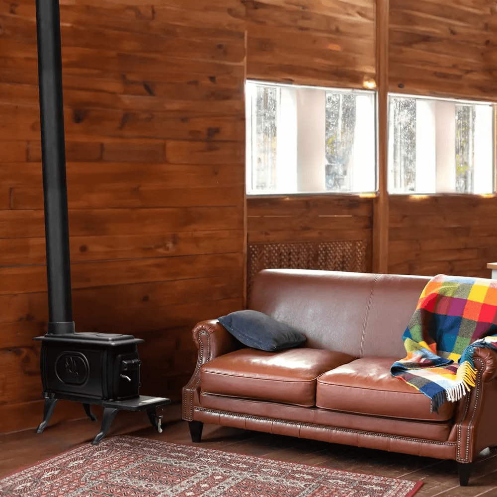 Stove Cast Iron Log Wood Stove Rustic Design Clean Burning EPA Certified 3